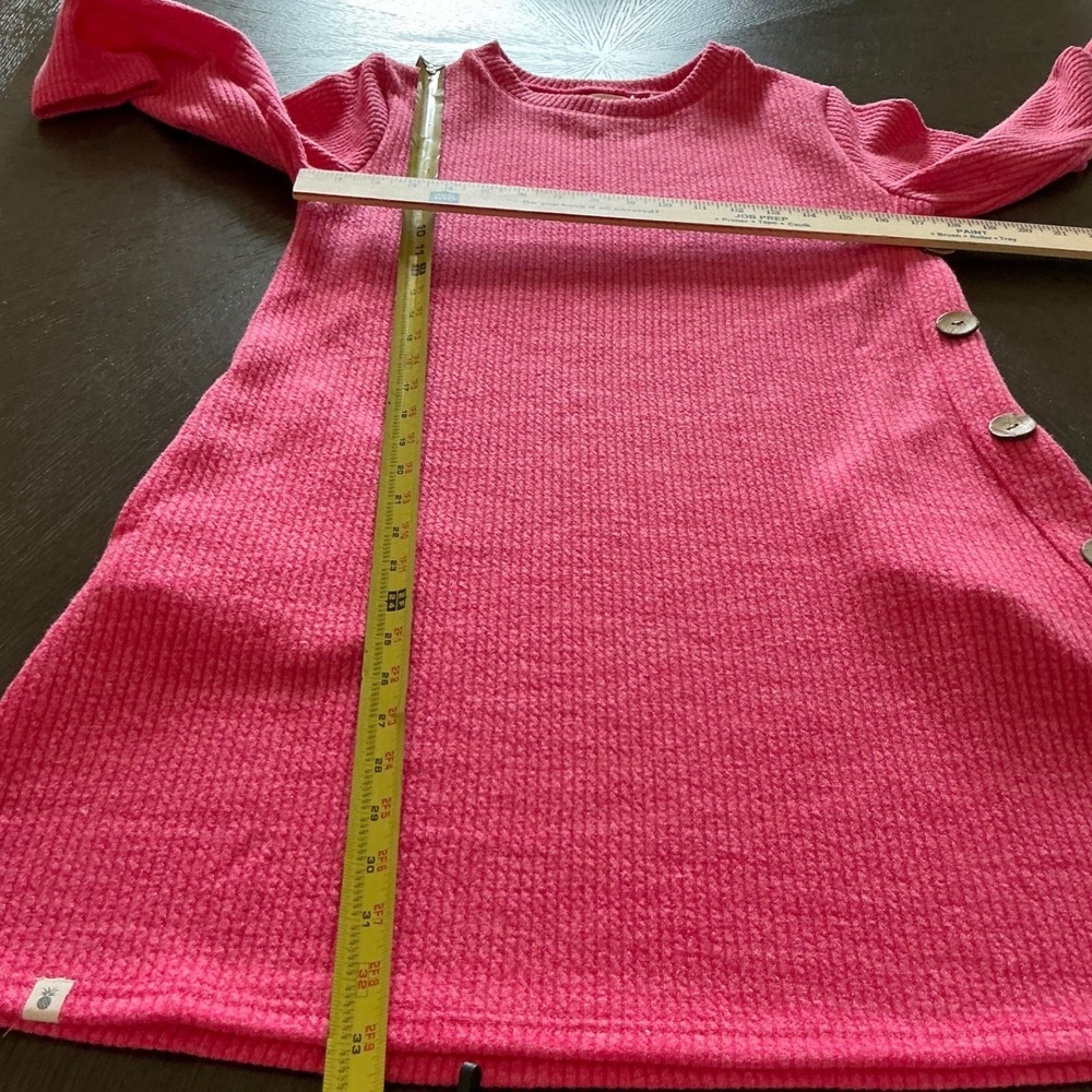 Simply Southern Pink Ribbed Knit Tunic Dress Side Button Small PINK-S - Picture 11 of 11